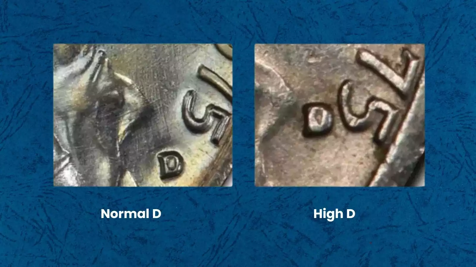 1975-D High D misplaced mint mark nickel showing the D positioned abnormally close to the 5 digit